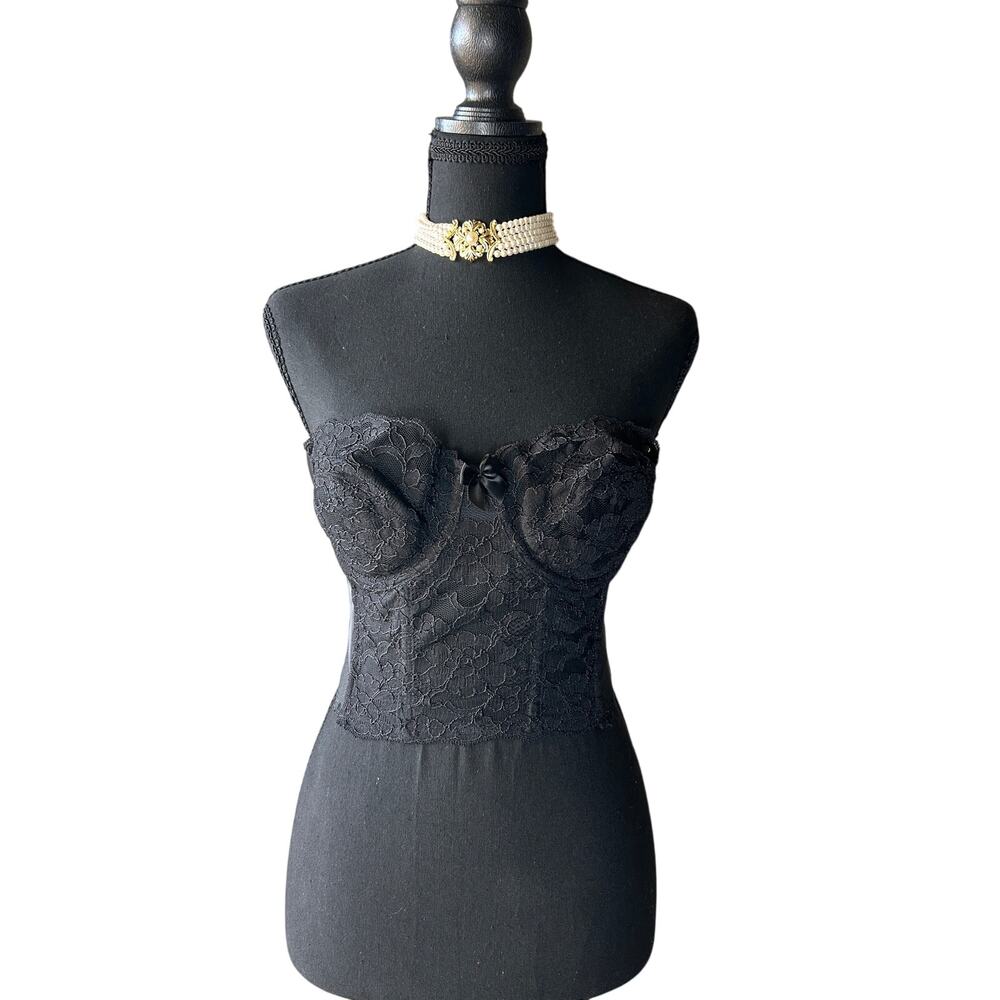 victorias secret gold crown label lace corset size 34c